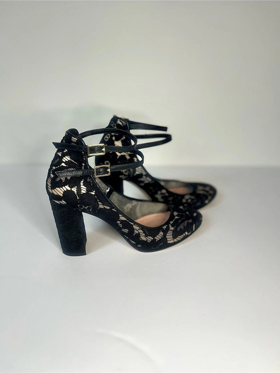 kate spade Shoes - kate spade new york Baneera Black Lace Double-Strap Block Heel Pumps